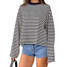 W 74912 Retro Stripe Long Sleeve Tee ��������T�� �羳ŷ����