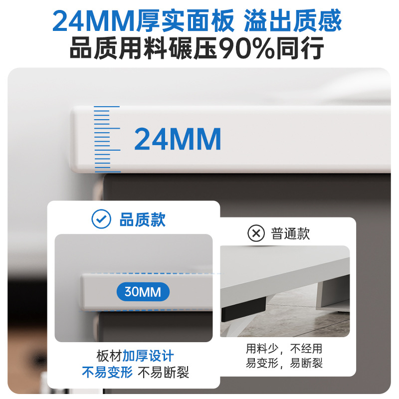 Mesa y silla de oficina para una sola persona 1.2m escritorio de computadora oficina 1.4m escritorio de personal simple y moderno