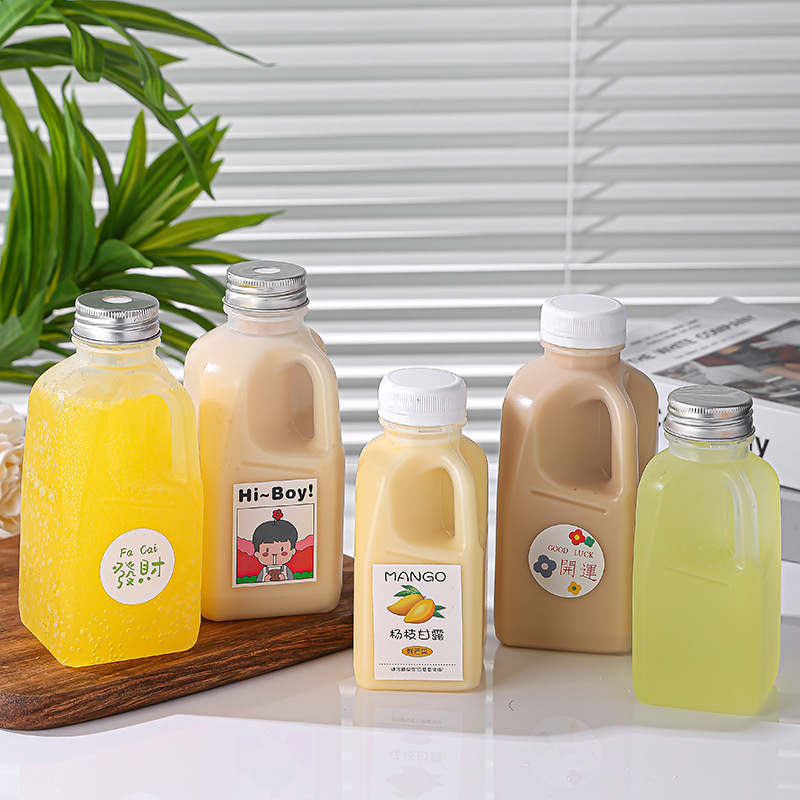 网红耐热牛奶饮料西米露耐高温塑料奶茶瓶子杨枝甘露瓶鲜榨果汁瓶