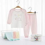 Детское раздельное нижнее белье, униформа, летний тонкий хлопковый комплект, детская пижама для новорожденных, 0-1 лет, длинный рукав
