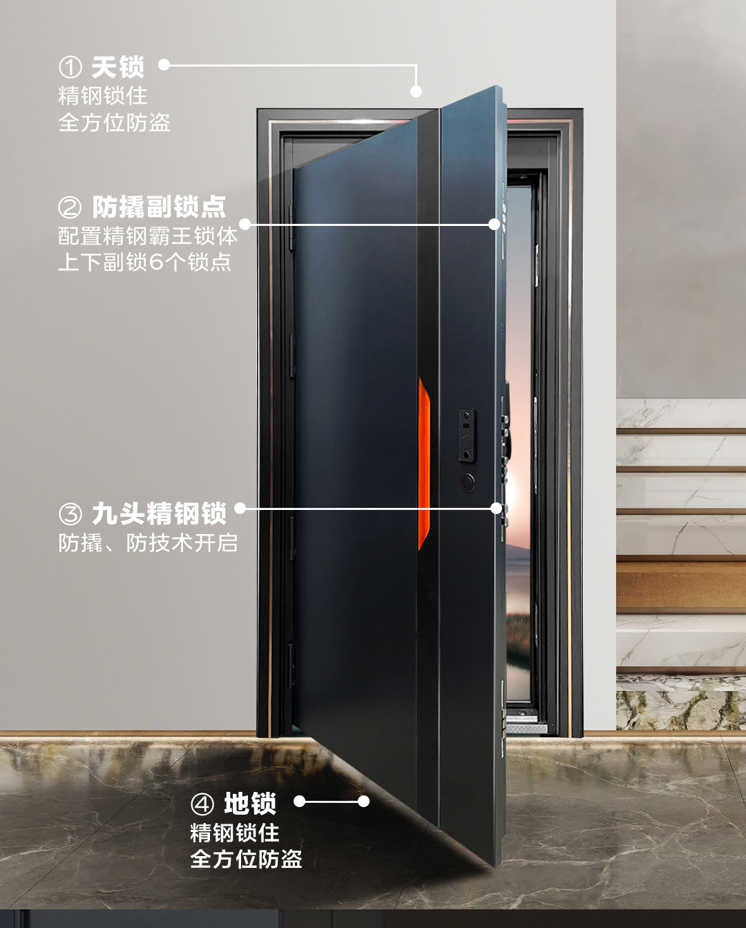 隔音入户门别墅门加高门楣甲级防盗门子母门现代简约轻奢智能门-阿里巴巴