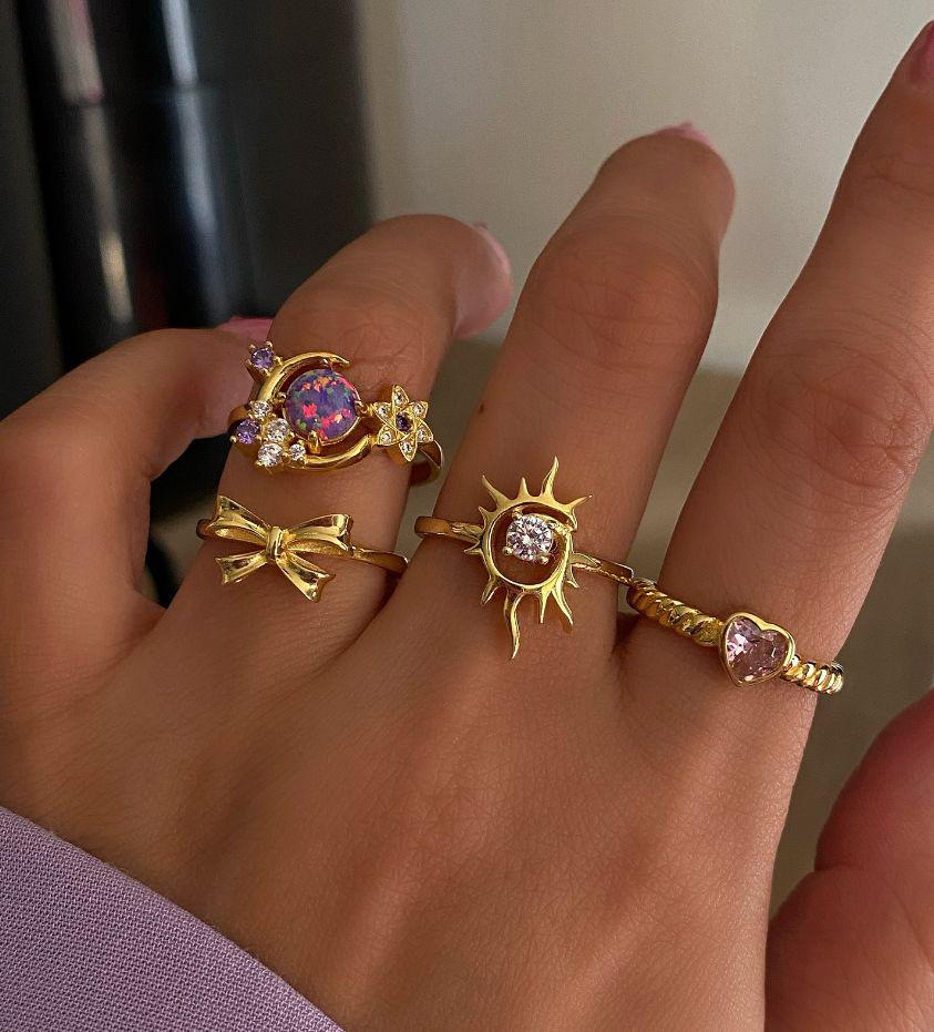 Set di anelli sole e luna viola gioielli firmati donna_voghion.com