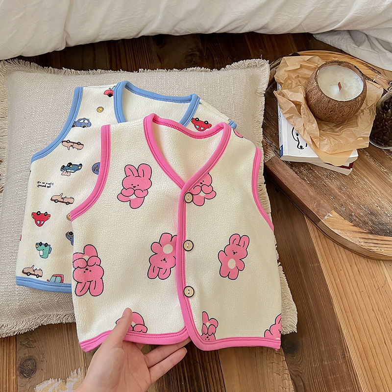 Nuevos niños Orly terciopelo chaleco Otoño e Invierno desgaste exterior de los hombres y las mujeres bebé cálido chaleco otoño chaleco
