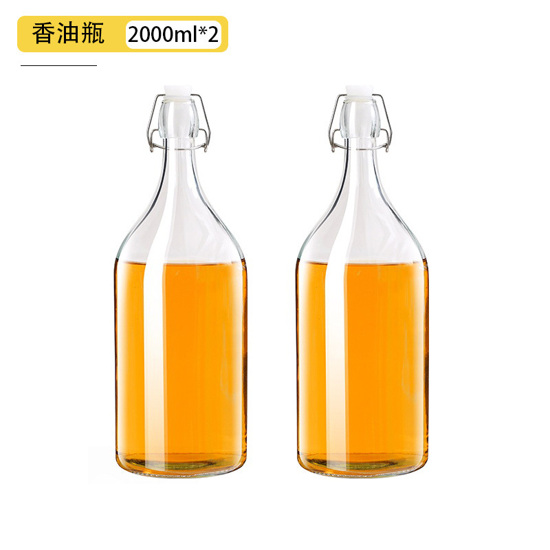Botella sellada de vidrio de grado alimenticio, hebilla, tapa, aceite de sésamo, botella vacía, olla de aceite de cocina de gran capacidad, botella de bebida condimentada