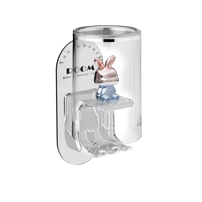 Soporte de cepillo de dientes de lujo ligero taza de enjuague bucal sin perforación cepillo de dientes eléctrico taza de pasta de dientes de pared de pareja taza de almacenamiento de lavado de baño