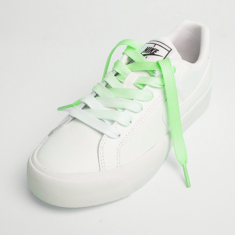 Lona zapatos blancos gradiente cordón transparente doble capa