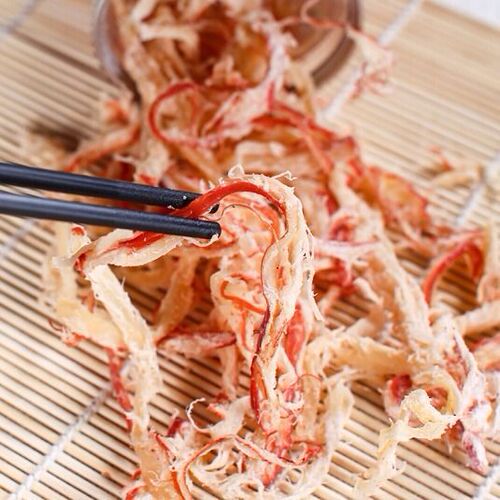 Qinghao Garden 50g Grilled Squid String Hand-Torn Seafood Snack Spicy Fish Fillet Squid Strip Snack Supermarket KTV Wholesale