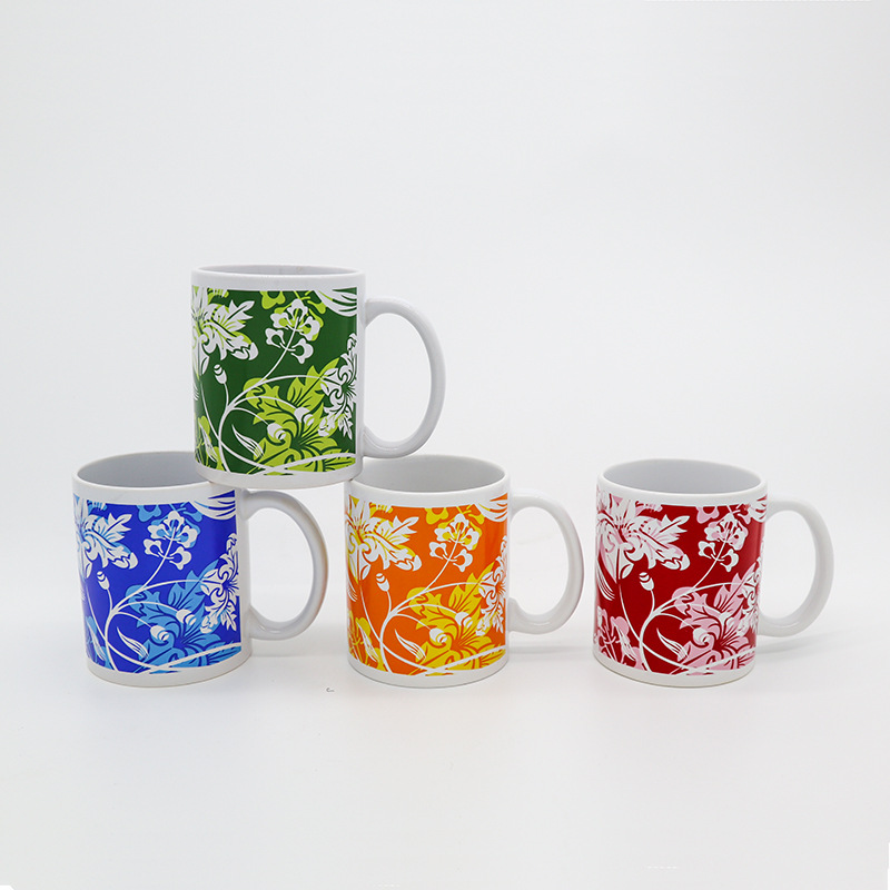 12OZ flor asada taza de cerámica recta taza de cerámica taza de agua creativa taza de leche taza de café al por mayor
