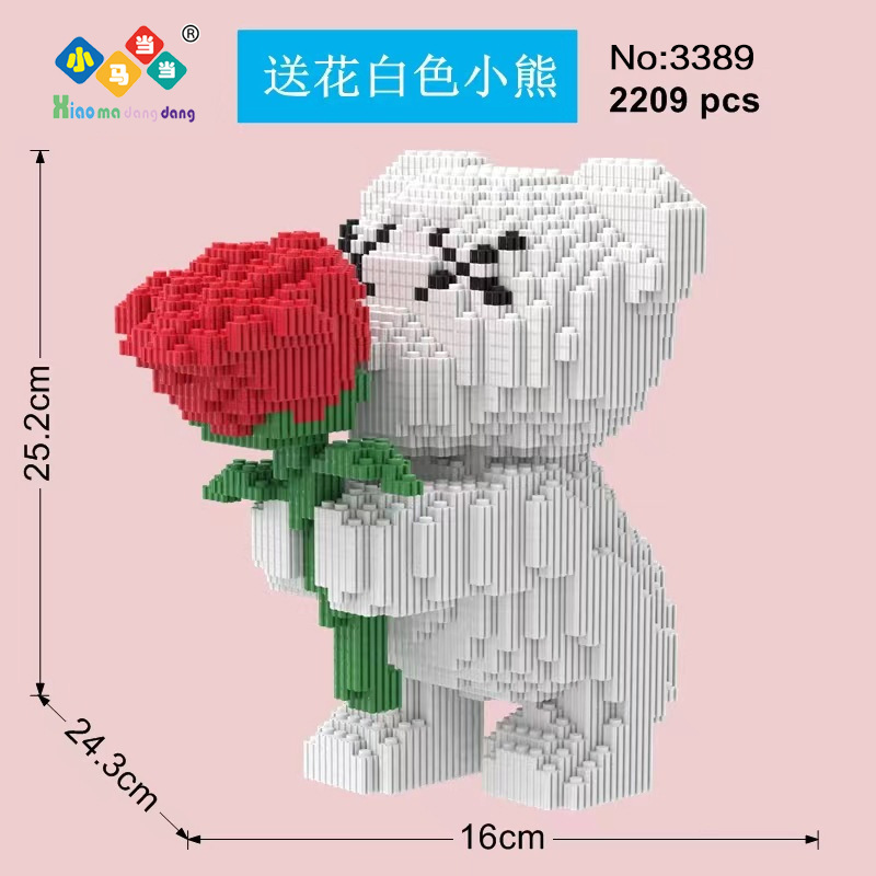 Nuevo oso de bloques de construcción de gran tamaño de 50cm compatible con bloques de construcción de Lego juguete de pellets ensamblado niño regalo de cumpleaños para niña