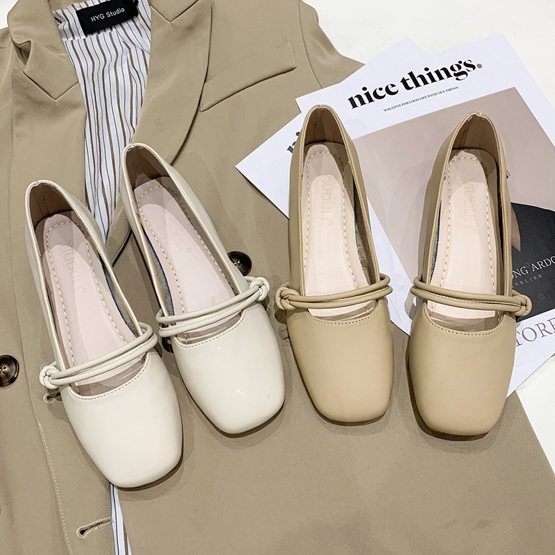 Soft-Soled Mary Jane with Skirt, Slip-On Flats-Soled Granny Scoop Shoes 2025 New Evening Style Small Leather Shoes for Women Summer