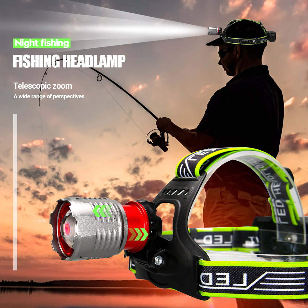 Luz transfronteriza iluminación al aire libre iluminación láser blanca luz de alto brillo de alarma de fluorescencia recargable de aleación de aluminio faro de zoom