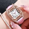 Fashionable trend square quartz women's watch for leisure, internet celebrity, Korean style, simple and elegant design