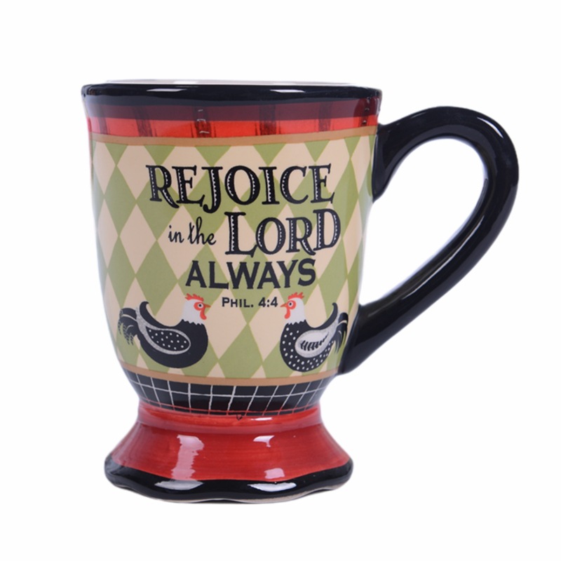 Taza de gallo de cerámica de corazón de niña, taza de café, taza de leche, taza de desayuno, flor pintada a mano, taza, personalizada