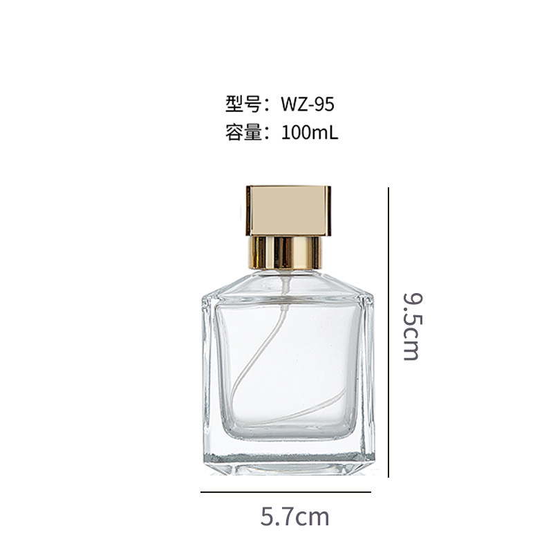 卸売り30ml/100ml四角い透明な香水瓶の口押さえ式スプレー瓶化粧品分注瓶|undefined