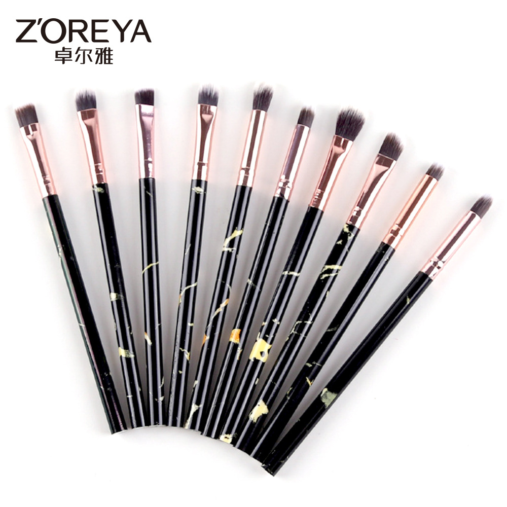 Cepillo de maquillaje transfronterizo mármol portátil 10 pinceles de maquillaje traje al por mayor herramientas de belleza conjunto de cepillo de maquillaje