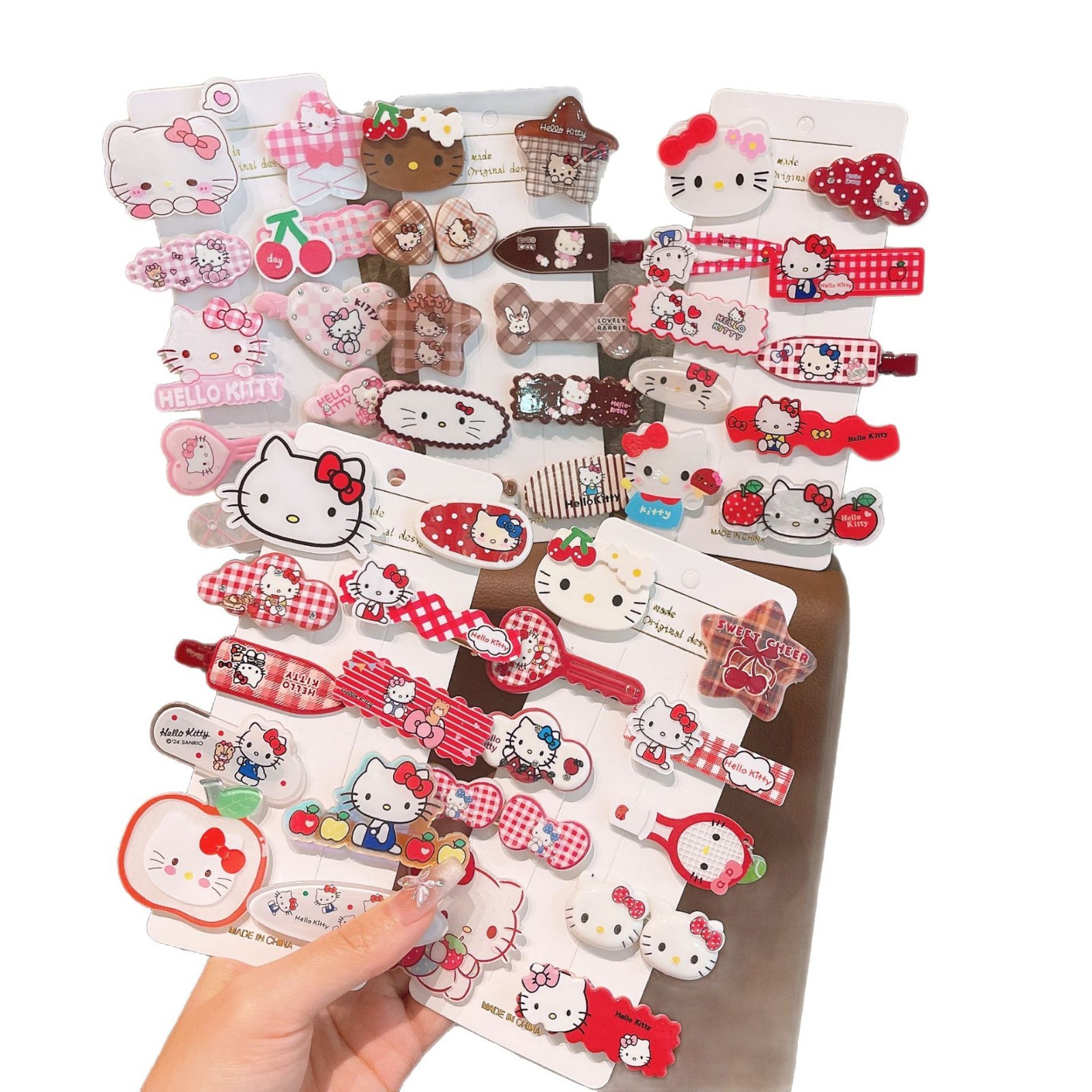 Nuevo clip de cabello para niños kt niñas lindas caricaturas gatos clips frises