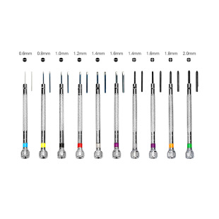 Watch repair tools multi-specification 0.8-2.0 cross screwdriver screwdriver screwdriver 10 sizes
