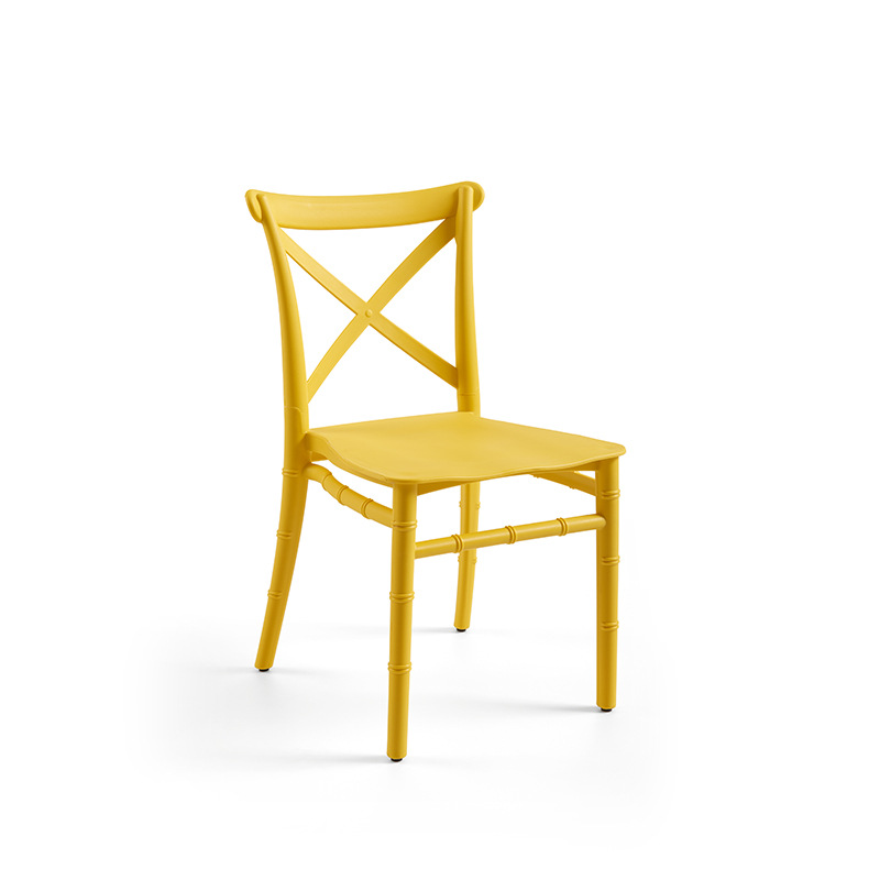 PP silla de horquilla simple estilo hogar silla de bambú para niños cafetería creativa color silla de comedor taburetes de plástico grueso