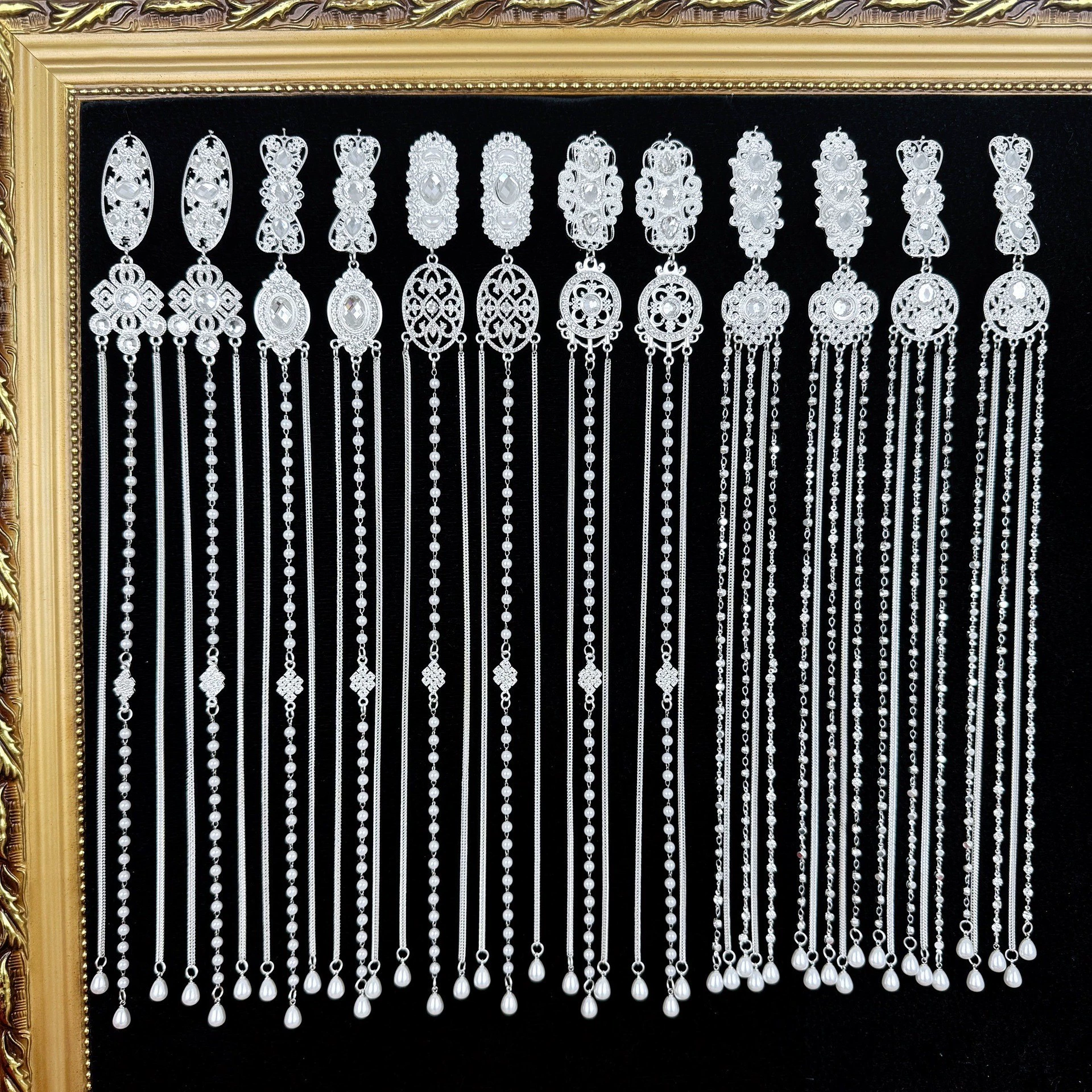 Оригинальная монгольская заколка для волос в этническом стиле с длинной кисточкой, полная бриллиантов, благоприятные аксессуары Ulji, изысканный роскошный свадебный головной убор