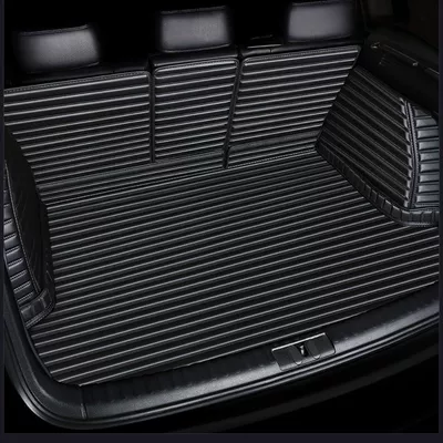 Cross-Border Supply of Amazon Small Horizontal Leather Fully Enclosed Trunk Mat European and American Version Rear Compartment Mat Source Factory (Trunk Mat) - black-black-line-all-inclusive-504030