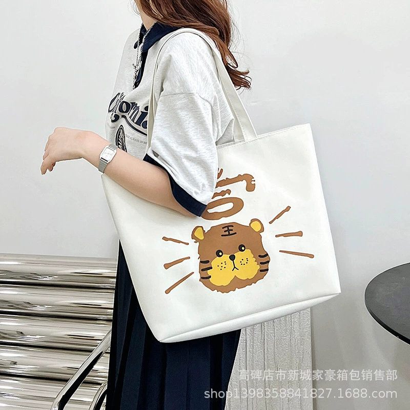 В наличии прямые продажи русский тренд Холщовая Сумка 2023 Новая печатная сумка для покупок Студенческая школьная сумка