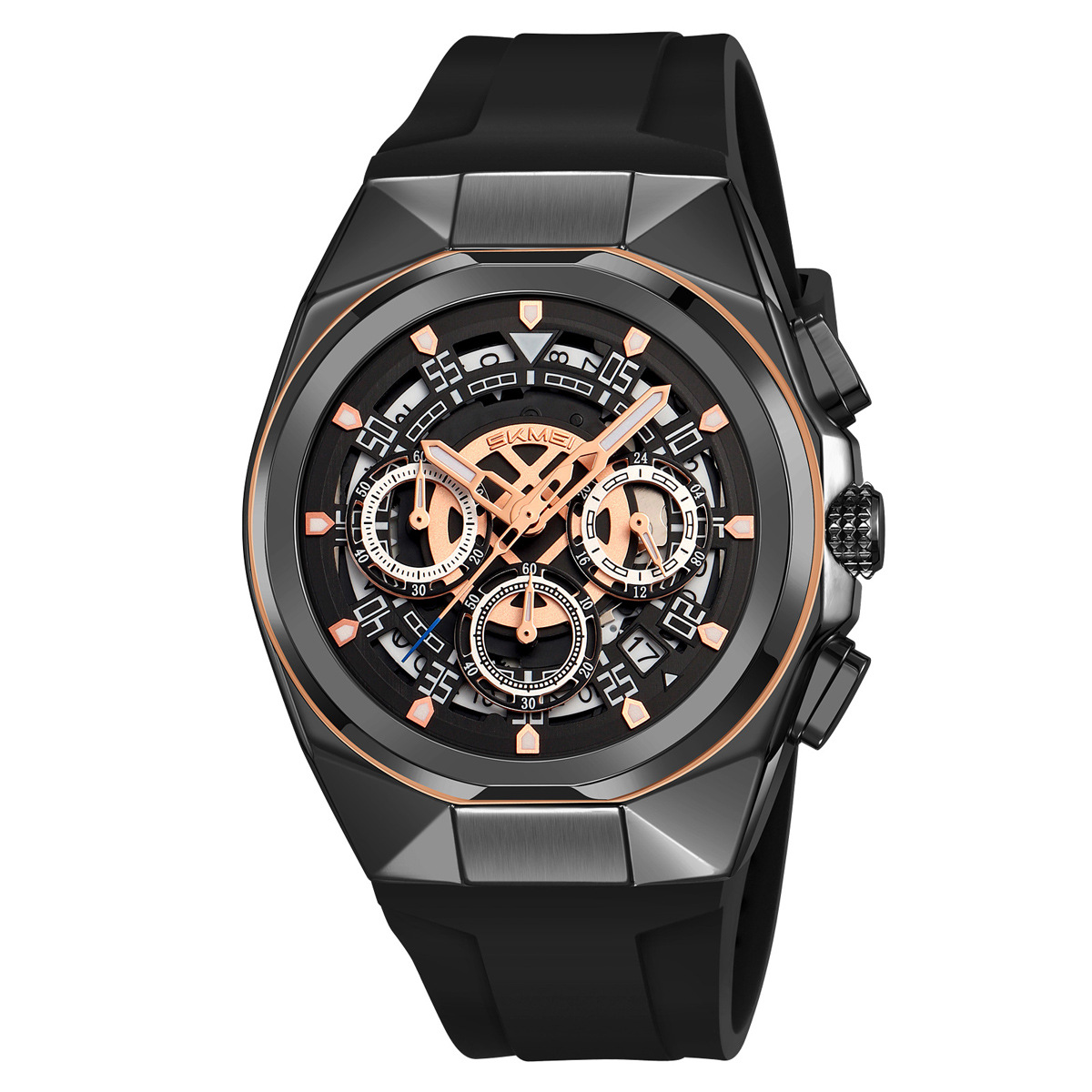 Momento de belleza para hombres cronógrafo multifuncional silicona calendario impermeable relojes de pulsera relojes de cuarzo puntos transfronterizos al por mayor