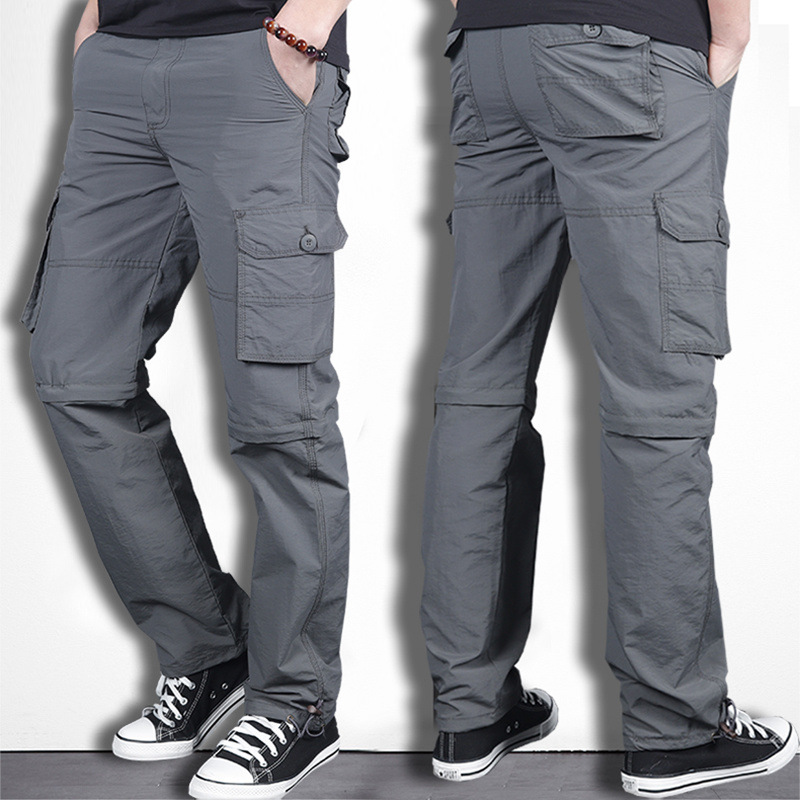Quick dry summer thin climbing breathable removable trousers