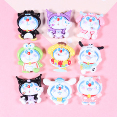 New stylish Doraemon resin accessory kit: DIY cream glue fridge magnets, headwear, mug decals, and phone charm sets