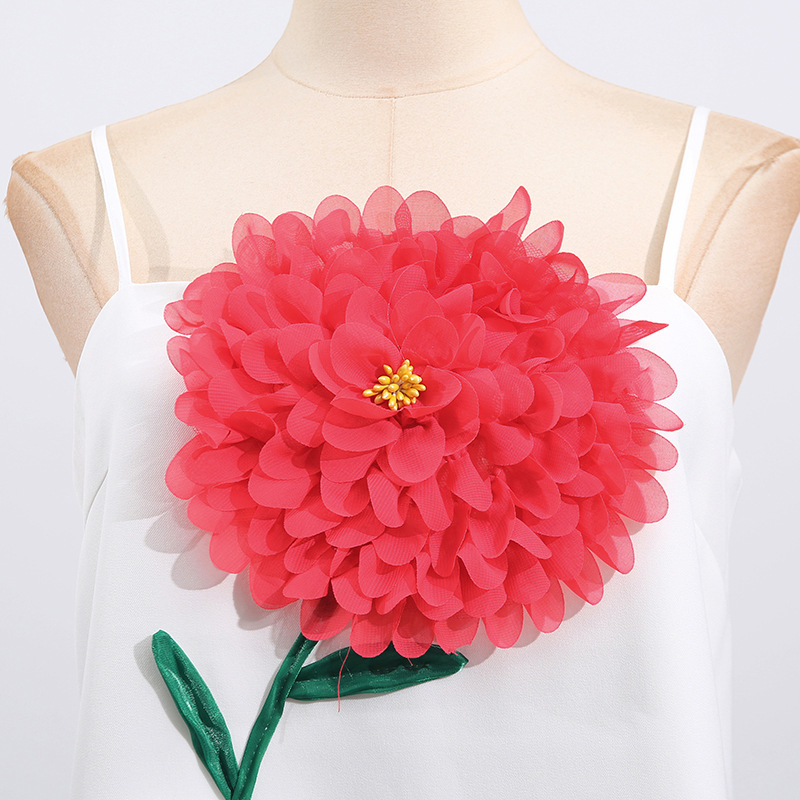 High Grade Three Dimensional Floral Decorative Cami Loose Solid Color Dress 27 High Grade Three Dimensional Floral Decorative Cami Loose Solid Color Dress