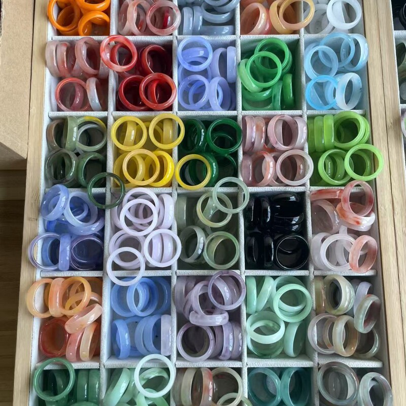 Manufacturer Wholesale Glazed Ring New Chinese Style Hanfu Temperament Niche Jiangnan Misty Rain Simple