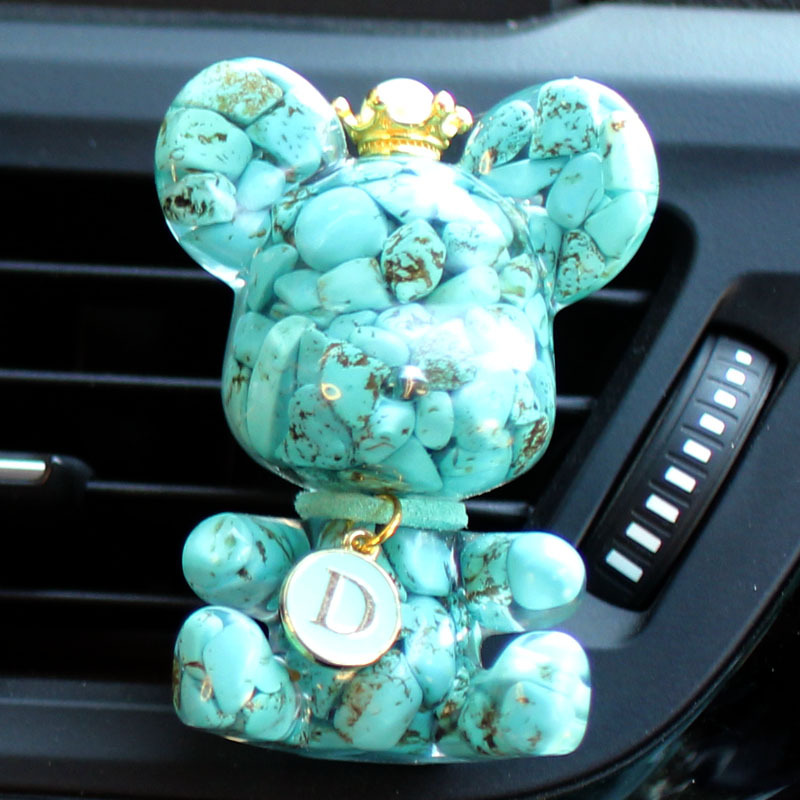 Adornos de perfume de coche, decoración de coche, colgante de aire acondicionado, salida de aire, corona, oso, aromaterapia de coche, fragancia ligera duradera