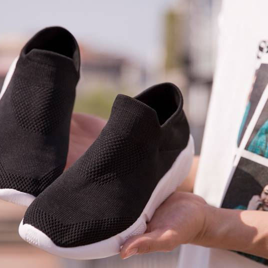 【毛毛】鞋码偏大一码!轻便舒适透气不闷脚飞织袜子鞋情侣款黑色