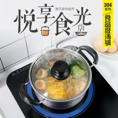 304 stainless steel milk pot, household baby food supplement, hot milk pot, thickened multi-bottom soup pot, mini small cooking pot, non-stick