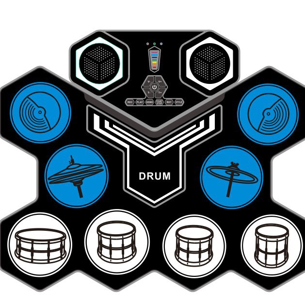 2024款桌面鼓帶音響锂電便攜式架子鼓 藍牙兒童練習鼓 手卷電子鼓