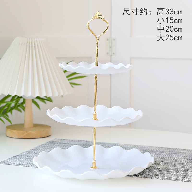 Decoración de postres de cumpleaños estante de exhibición de boda europea estante de frutas estante de pastel de plástico bandeja de bocadillos