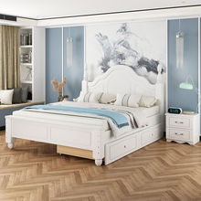 现代简约1.8米欧式双人床家用主卧1.5米经济型公主床出租房单人床