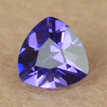 供应圆三角形紫蓝色合成立方氧化锆宝石 盾牌肥三角兰蓝锆石界面