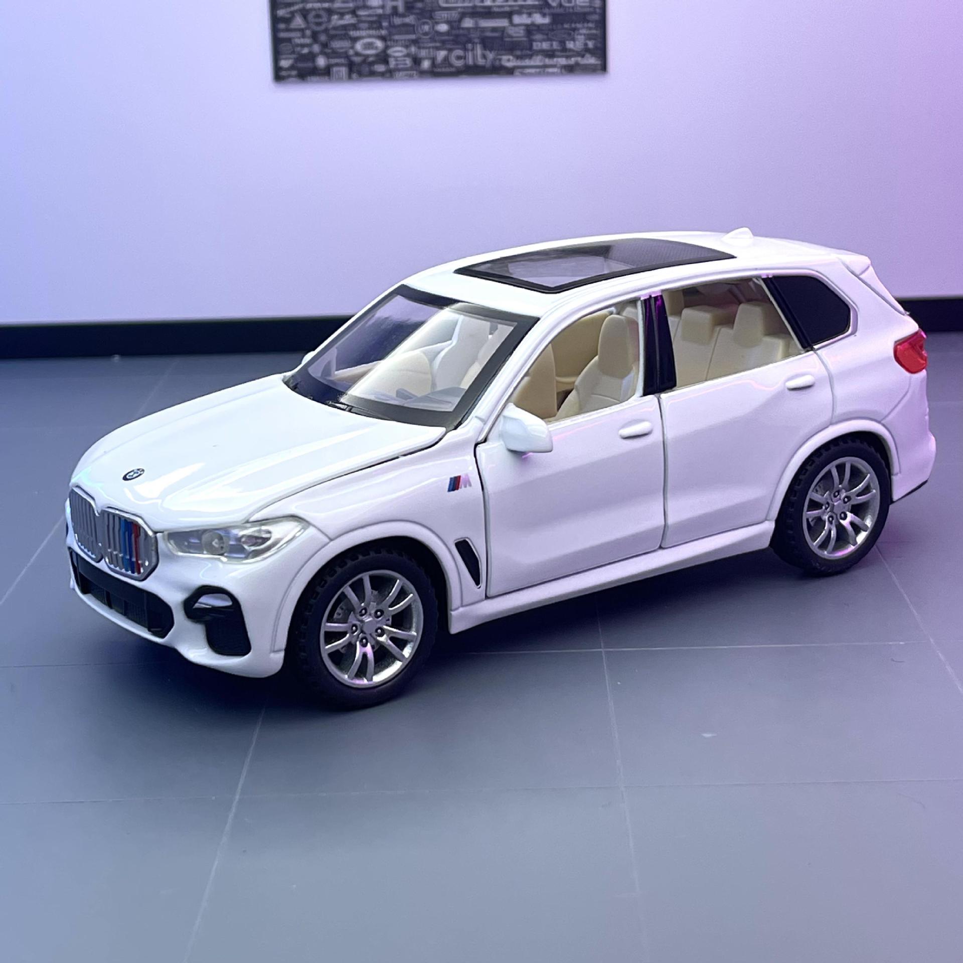 Weili simulación de aleación modelo de coche 1:32 BMW X5 Tire hacia atrás vehículo todoterreno con sonido y luz modelo de coche de juguete colección de decoración