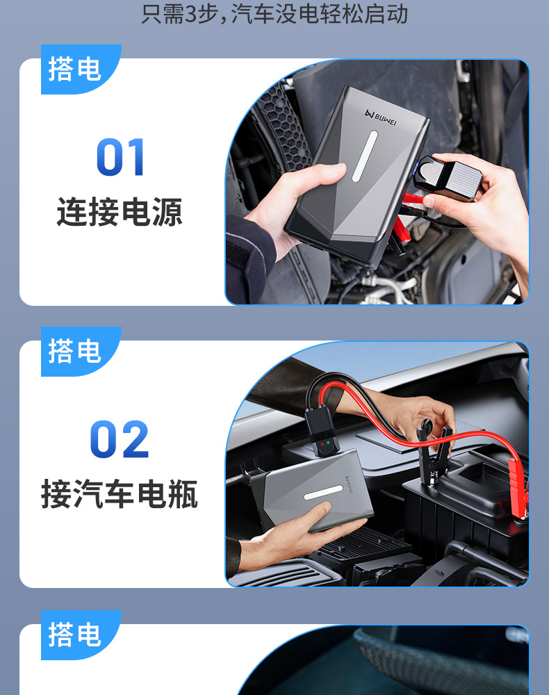 Car Emergency Start Power Supply Car Inflatable Pump Blower All-in-One New 12V Multifunctional Power Pickup