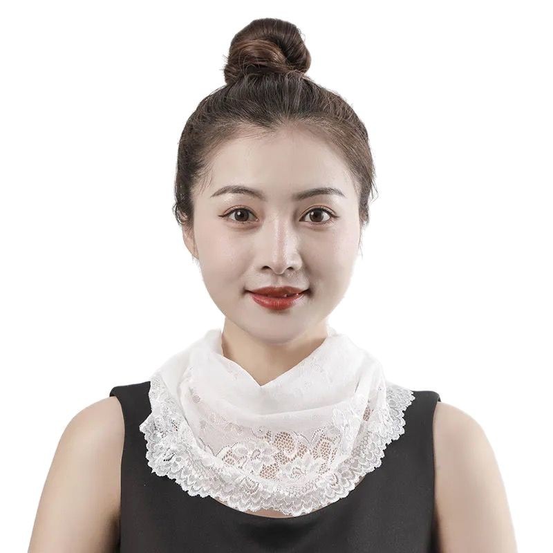 Verano, bufandas de seda frías, protección solar, velo UV, máscara solar delgada para proteger el cuello.