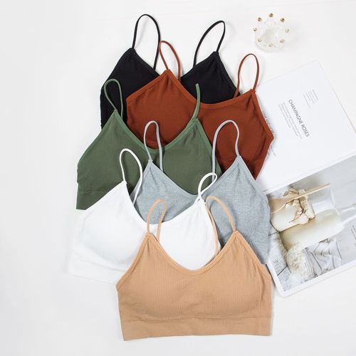 Seamless large size anti-exposure tube top with chest pad one piece beautiful back wrap bra threaded camisole bra