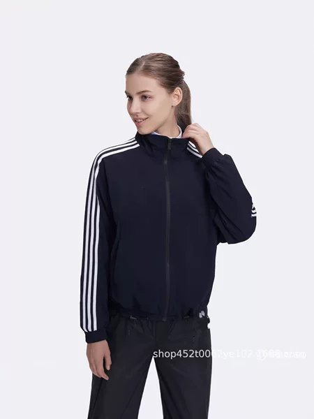 Spring and Autumn Unisex Couple's Zip-Up Stand Collar Loose Sports Jacket New Classic Three-Stripe Korean Style Coat Kb2466