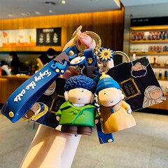 正規版月半芸術家キーホルダー漫画ゴッホネット赤かわいい学生カバンペンダント小プレゼント卸売り