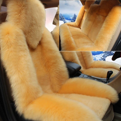 Universal seat cover — seat cushion plush seat cover pure - grand-ambition-in-light-camel-color-the-vehicle-has-five-seats