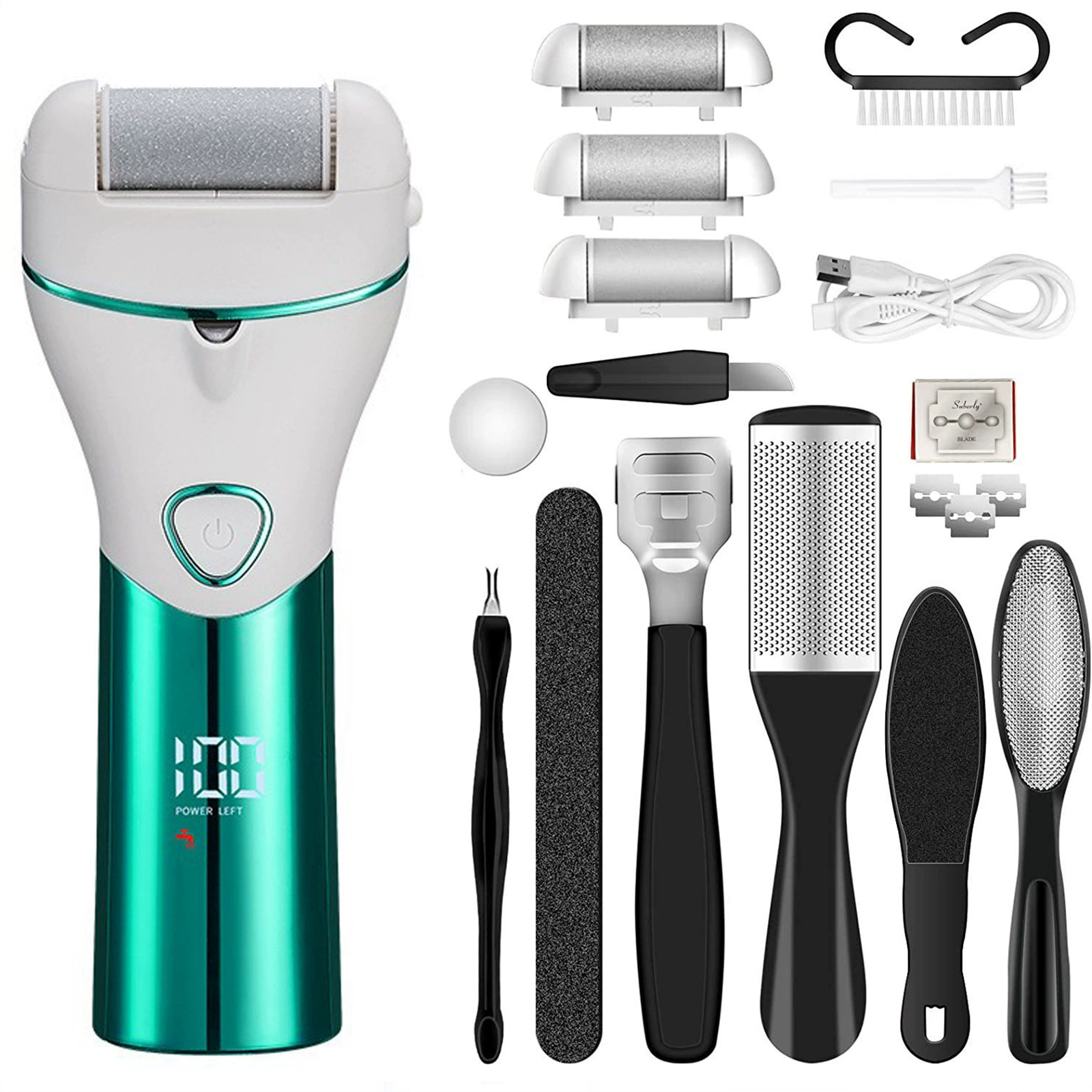 Умный электрический скрабер для ног для женщин, для домашнего использования, с ЖК-дисплеем, для удаления омертвевшей кожи, электрический прибор для удаления мозолей, инструмент для педикюра.