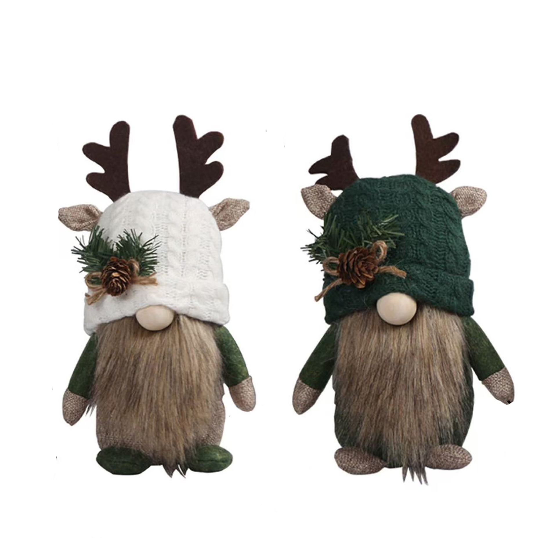 Nuevo estilo transfronterizo lindo muñeco de punto de asta decoración de ventana bosque festivo sin rostro decoración de escritorio para ancianos