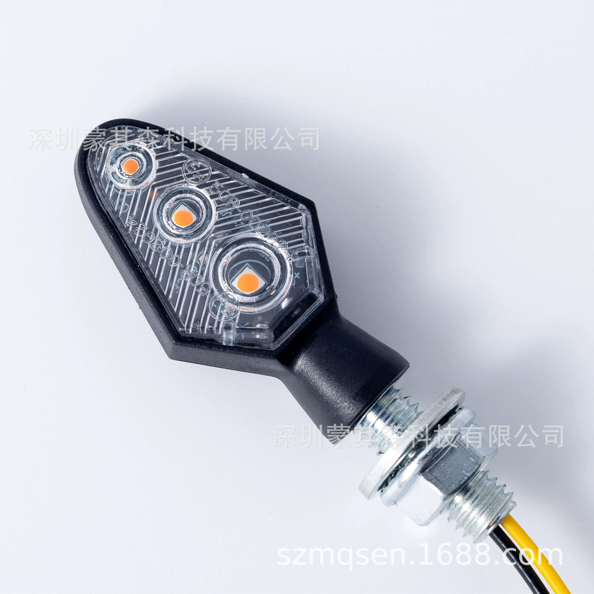 蒙其森 Motorcycle LED turning lamp 3LED sacral saury 12V suitable for motorcycle modification black riding 318
