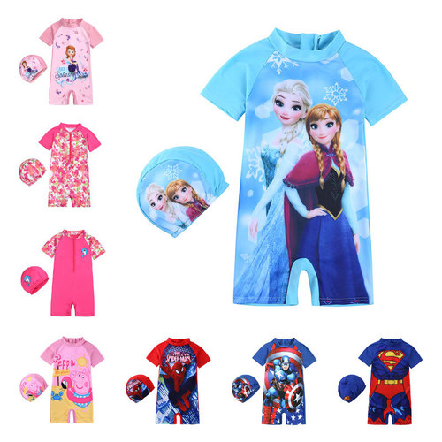 Children's swimsuits for boys and girls, one-piece swimsuits for kids, UV protection, quick-drying baby swimsuits, European and American style, wholesale dropshipping