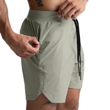 疯狂肌肉男士短裤单层梭织速干纯色跑步健身运动休闲美式五分裤子