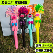 炸毛人拳击笔中性笔趣味搞怪高颜值小学生专用圆珠笔可爱创意解压